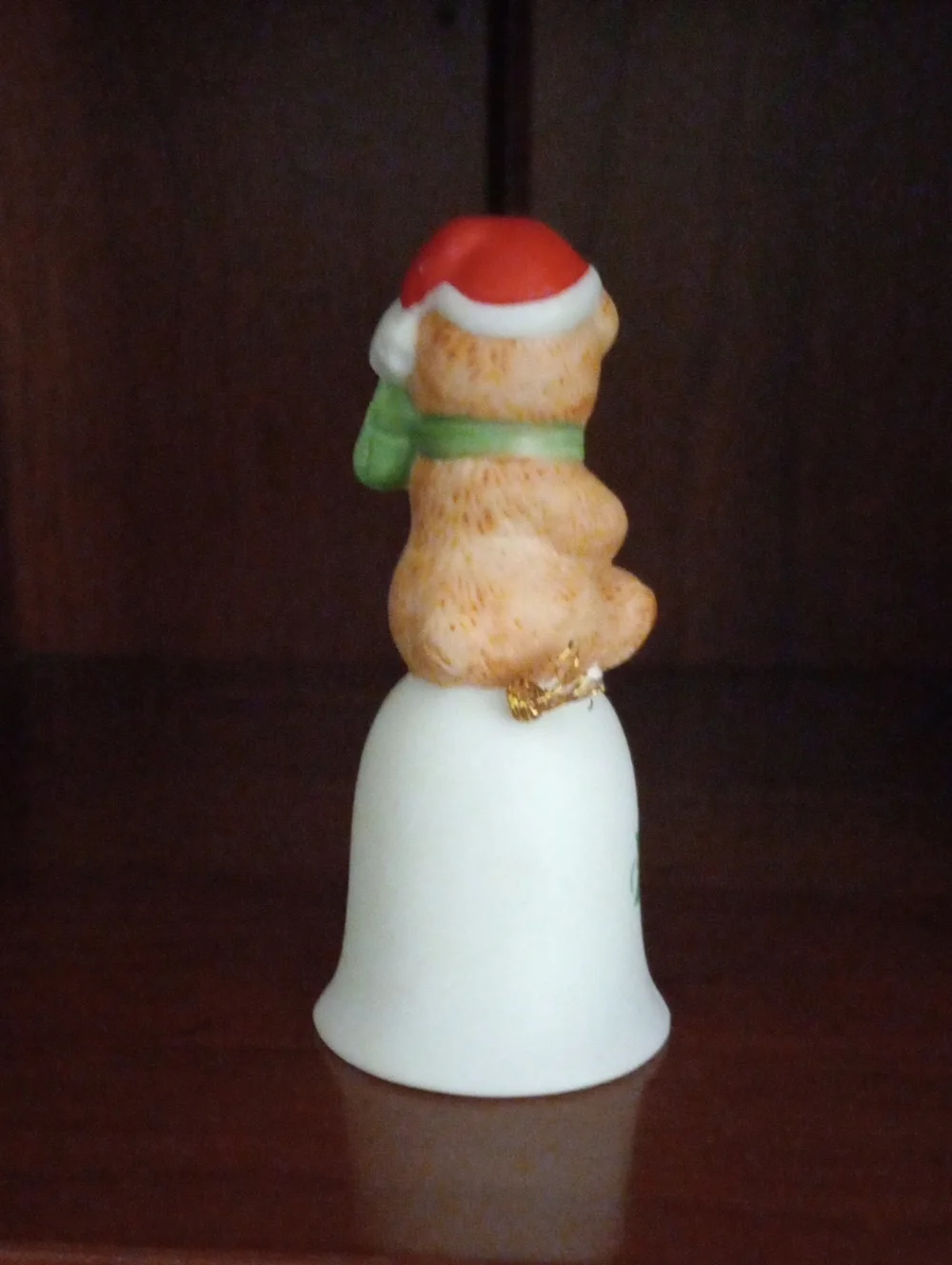 Vintage Russ Berrie Christmas Teddy Bear Ceramic Bell – I Love You Holiday Decor